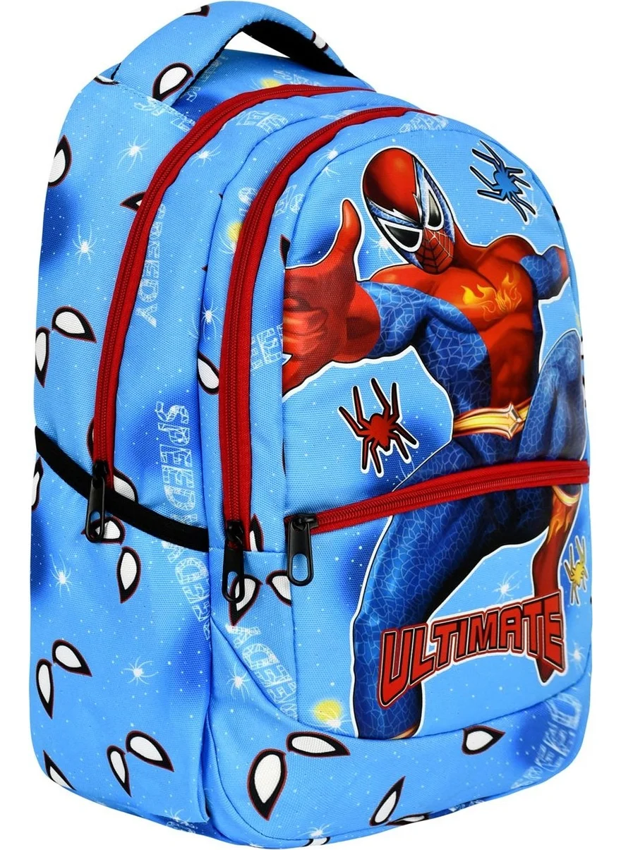 Çanta Trend Bag Trend 3-Piece Primary School Spiderman Patterned, Boy Lunch Box and Pencil Case School Bag