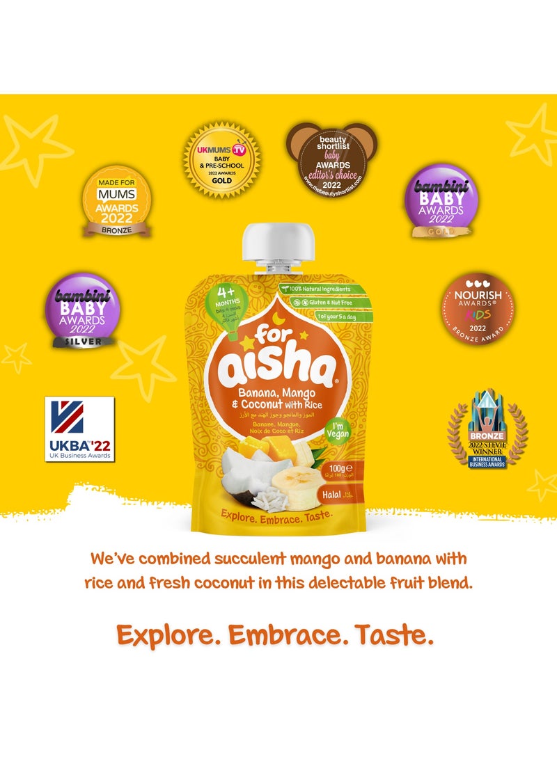 For Aisha Banana Mango And Coconut With Rice Puree 100g - Image 4