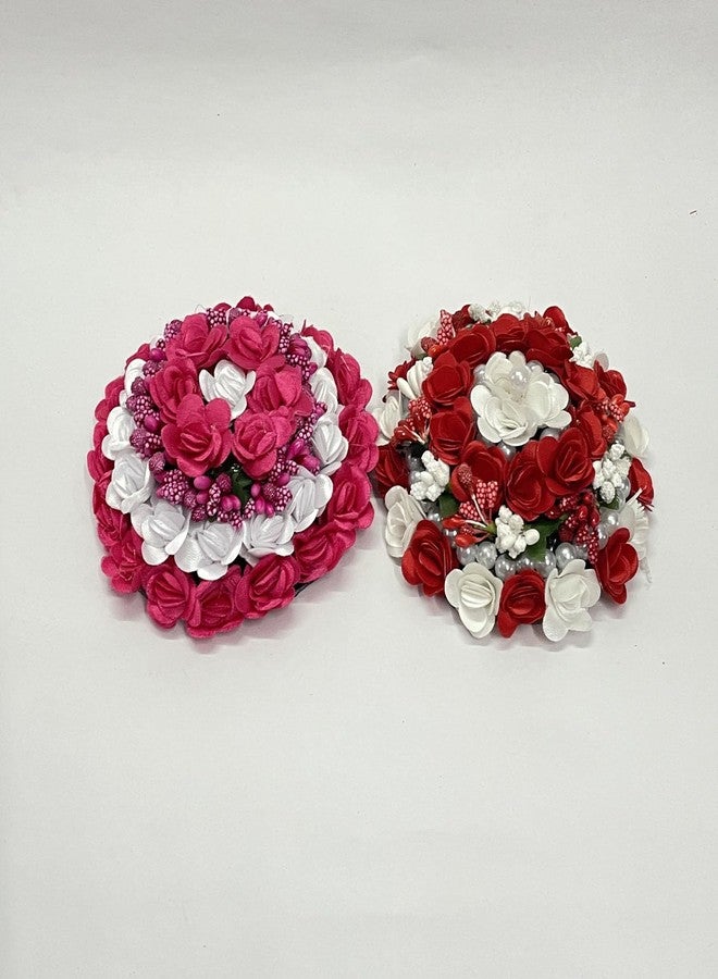 Maahal Hair Bridal Bun Gajra Flower Artificial Juda Accessories for Women/Pack of 02-Multicolor - Image 3
