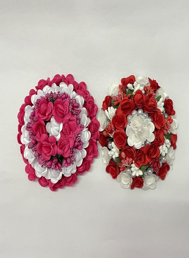 Maahal Hair Bridal Bun Gajra Flower Artificial Juda Accessories for Women/Pack of 02-Multicolor - Image 2