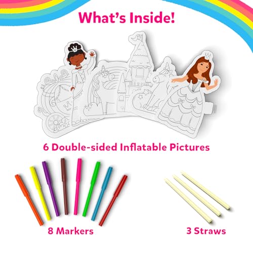 Skillmatics Inflatable Art for Kids - 3D Unicorns & Princesses, Preschool Craft Kits, Fun DIY Activity, Coloring Set, Gifts for Boys & Girls Ages 4, 5, 6, 7 - Image 3