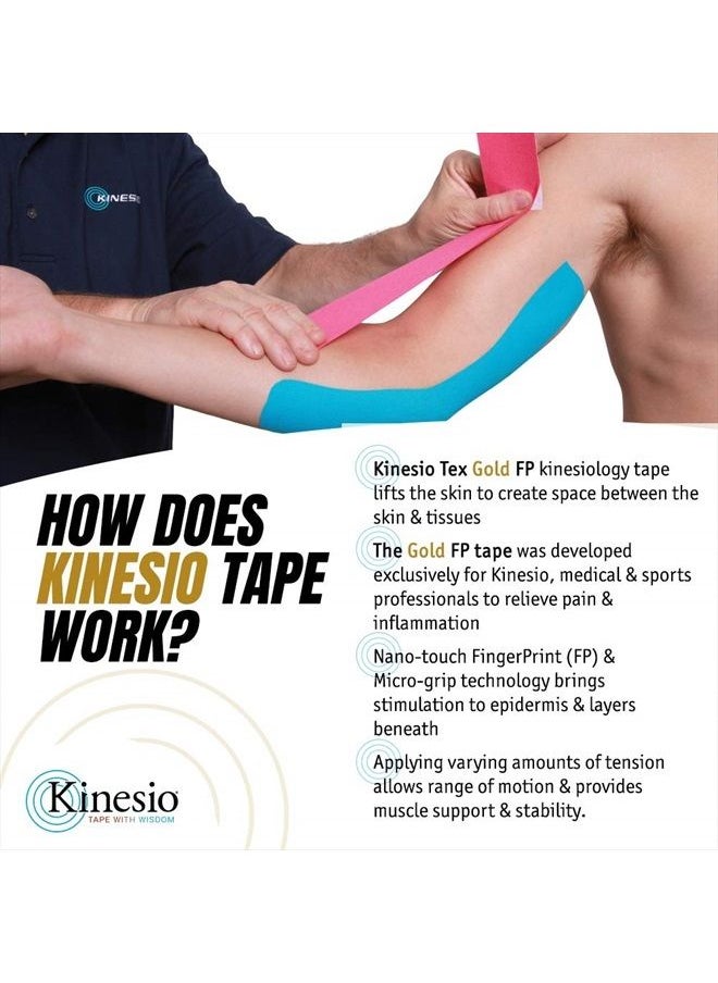 Kinesio Taping - Elastic Therapeutic Athletic Tape Tex Gold FP - Black – 2 in. x 13 ft - 2 Pack  - Image 2
