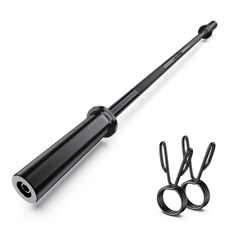 LAVVON 57" Olympic Barbell Bar, 2" Standard Straight Barbell Bars for Weight Lifting Bar for Bench Press/Squats/Hip Thrusts/Lunges/Biceps- Home Gym Weight Bar- 2 Spring Collars(500lb Weight Capacity) - Image 1