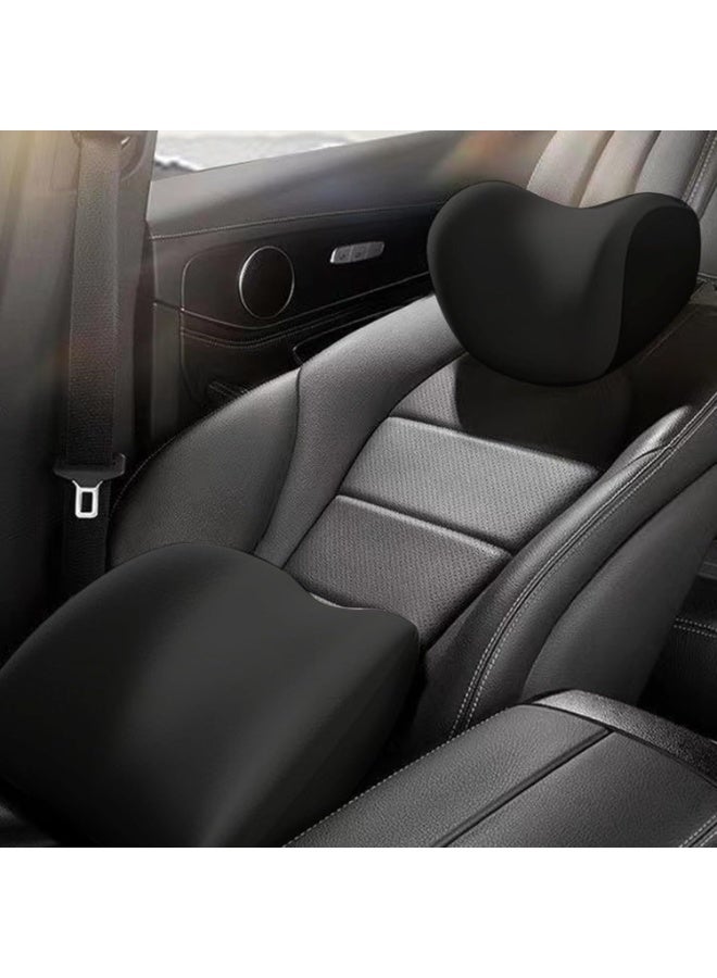 Flushrenic Car Headrest & Lumbar Support Cushion,Car Lumbar Support Pillow and Car Neck Pillow Kit with Adjustable Strap,Ergonomic Car Seat Headrest & Lumbar Cushion for Driving, Rest, Sleep - Image 3