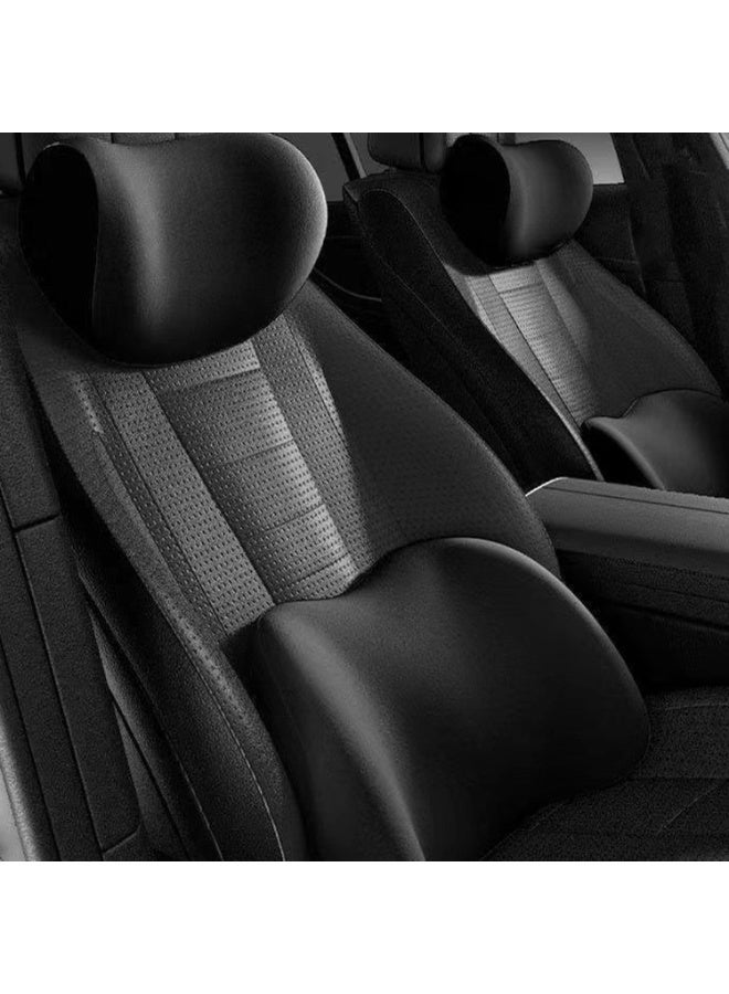 Flushrenic Car Headrest & Lumbar Support Cushion,Car Lumbar Support Pillow and Car Neck Pillow Kit with Adjustable Strap,Ergonomic Car Seat Headrest & Lumbar Cushion for Driving, Rest, Sleep - Image 4