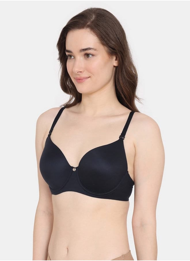 zivame Zivame Solid Padded Wired T-shirt Bra with Hook and Eye Closure  - Image 3