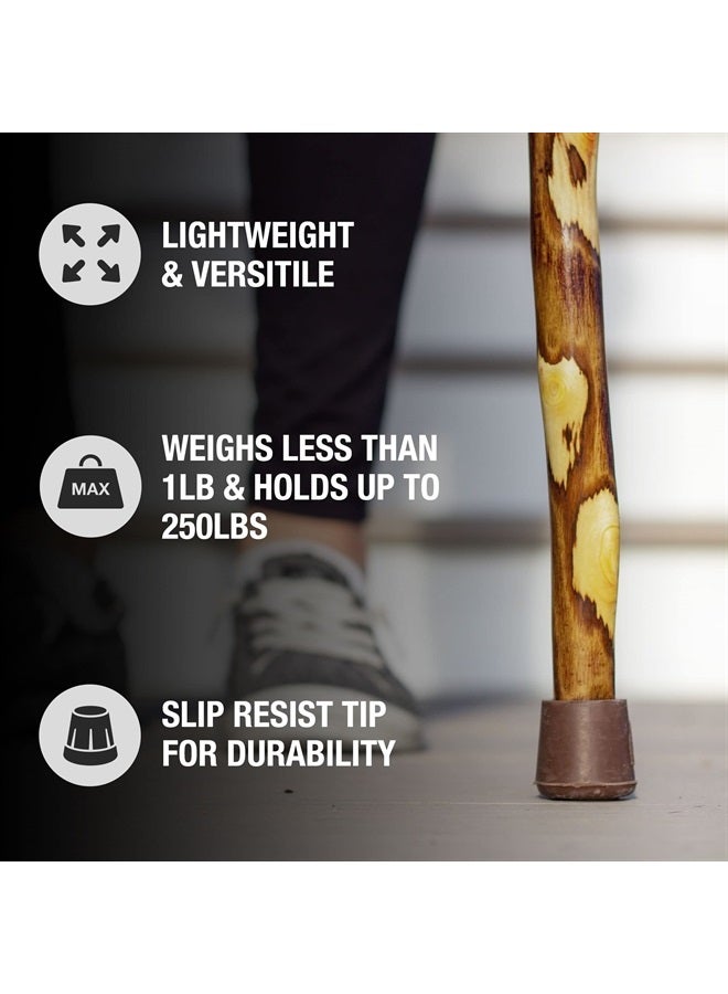 Brazos Rustic Wood Walking Stick, Hawthorn, Traditional Style Handle, for Men & Women, Made in the USA, 55" - Image 5