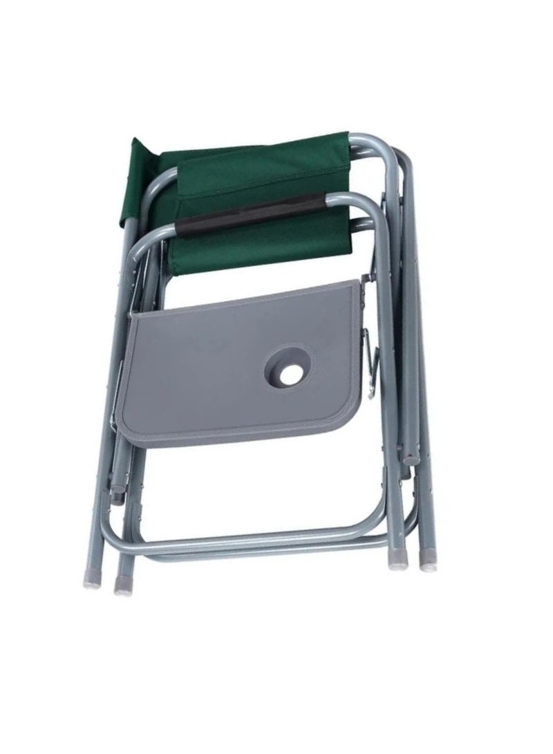 ALSAEED Foldable Camping Chair with Side Table and Cup Holder, Supports Up to 120 kg, Perfect for Outdoor Activities - Image 4