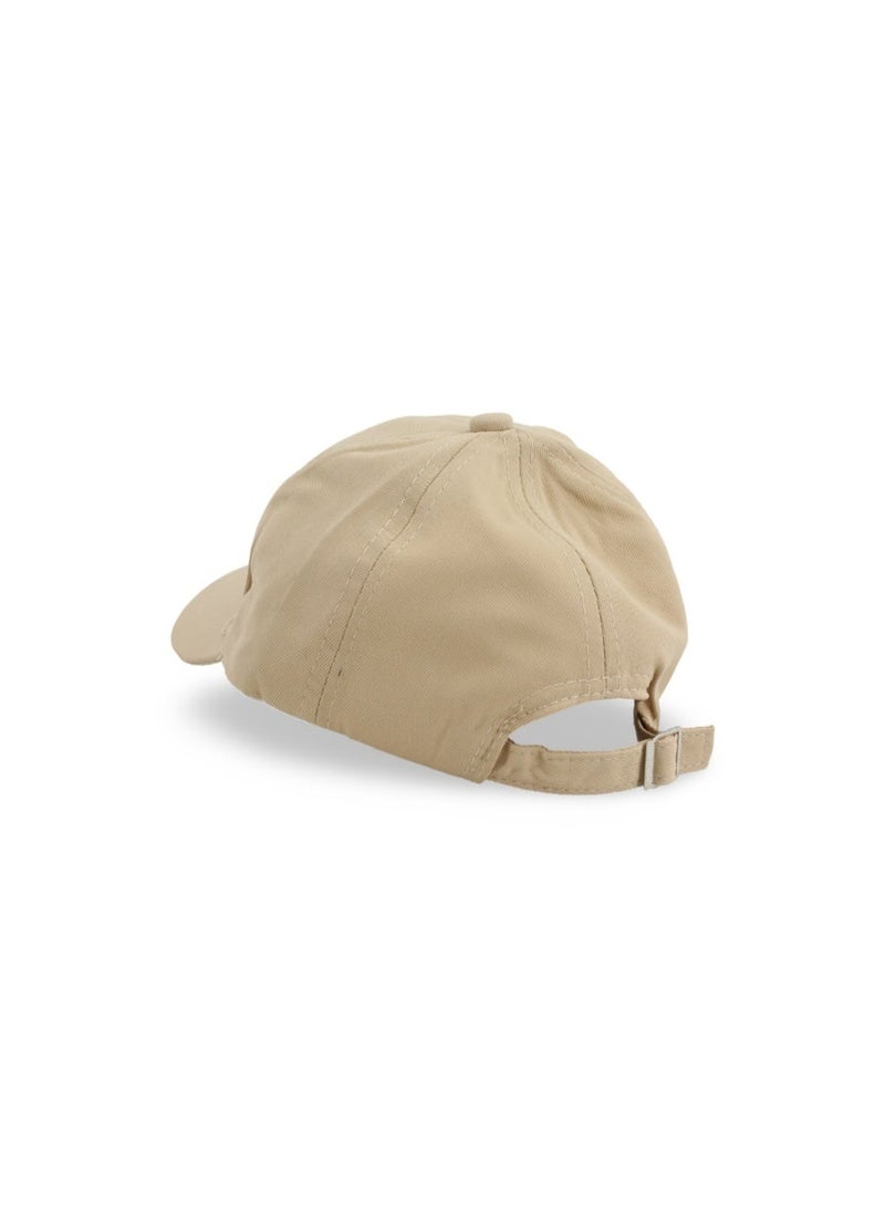 Fancy Unisex Cotton Cap –  Beige with "Good Time" Design - Image 2