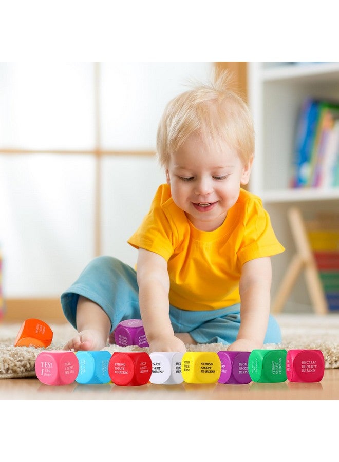 Jerify Motivational Foam Cubes Stress Ball With Quotes Square Encouraging Stress Balls Dice Shaped Foam Stress Relief Toys For Fidget Kids Adults Classroom School Supplies Learning (60 Cute Colors) - Image 5