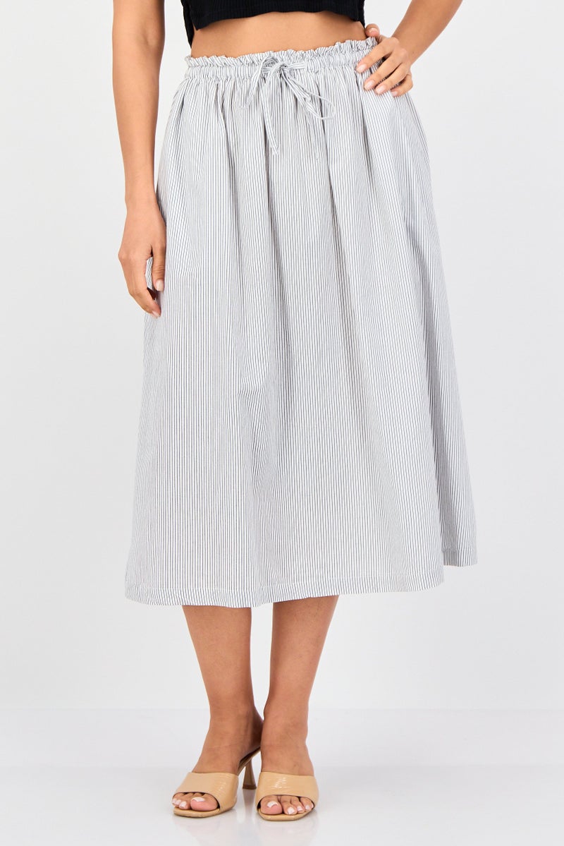 GAP Women Stripe Midi Skirt, Multicolor - Image 1