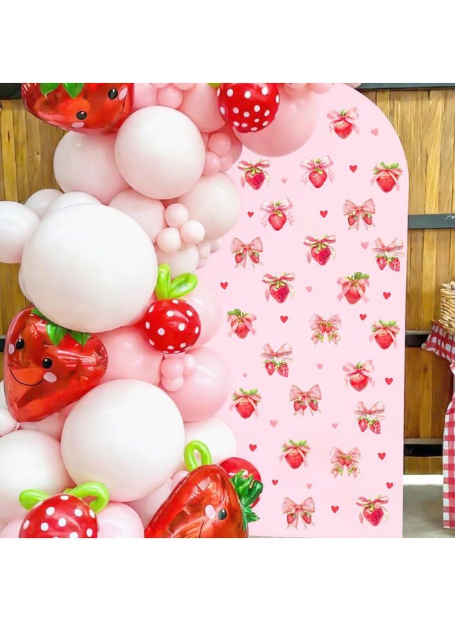 HATARU 90 PCS Strawberry Stickers Berry First Vinyl Decals for Backdrop Baby Girls Birthday Party Supplies Oh Baby Shower Decal for Strawberry Theme Balloon Arch Peel and Stick Bows Sticker Fruit Art Murals - Image 5