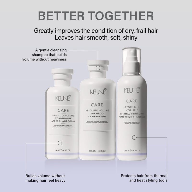 Keune Care Absolute Volume Thermal Protector, Heat Protectant & Strengthening Spray for Fine Hair, 6.8 Fl Oz - Image 4