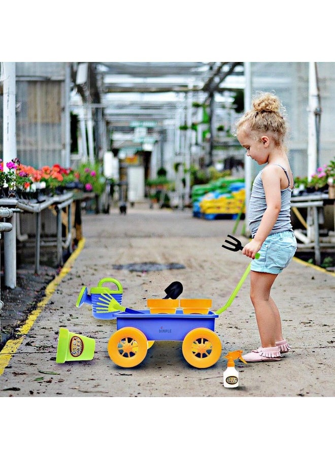 Dimple Garden Wagon & Tools Toy Set Premium 15 Pcs Kids Gardening Tools & Wagon Toy Set - Sturdy & Durable - Top Yd, Beach, Sand, Garden Toy - Great For Kids & Toddlers (Garden Toy Set) Green (Single)  - Image 5