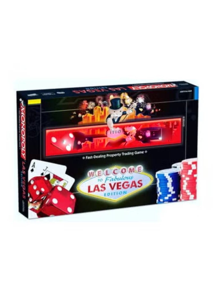 بريميم مرحبًا بكم في لعبة مونوبولي لاس فيغاس الرائعة إصدار ۲۰۰۹، لعبة لوحية ذات طابع خاص لعشاق المرح والاستراتيجية العائلية - Image 1