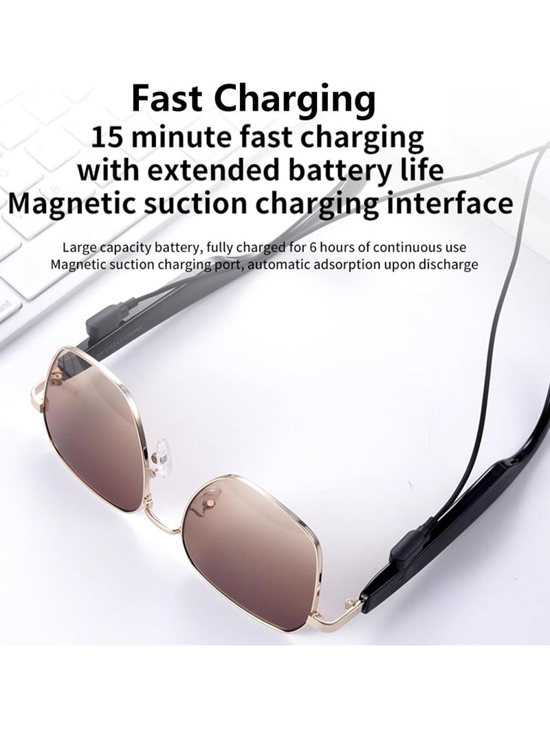 Generic MZ02 Smart Bluetooth Glasses For Listening To Music And Talking On The Phone, Sunglasses That protect Against UV400 Ultraviolet Rays, Support 15-Minute Fast Charging (Gradient Pink)  - Image 4