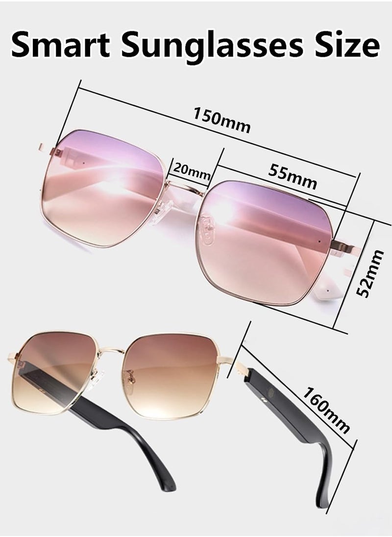 Generic MZ02 Smart Bluetooth Glasses For Listening To Music And Talking On The Phone, Sunglasses That protect Against UV400 Ultraviolet Rays, Support 15-Minute Fast Charging (Gradient Pink)  - Image 2