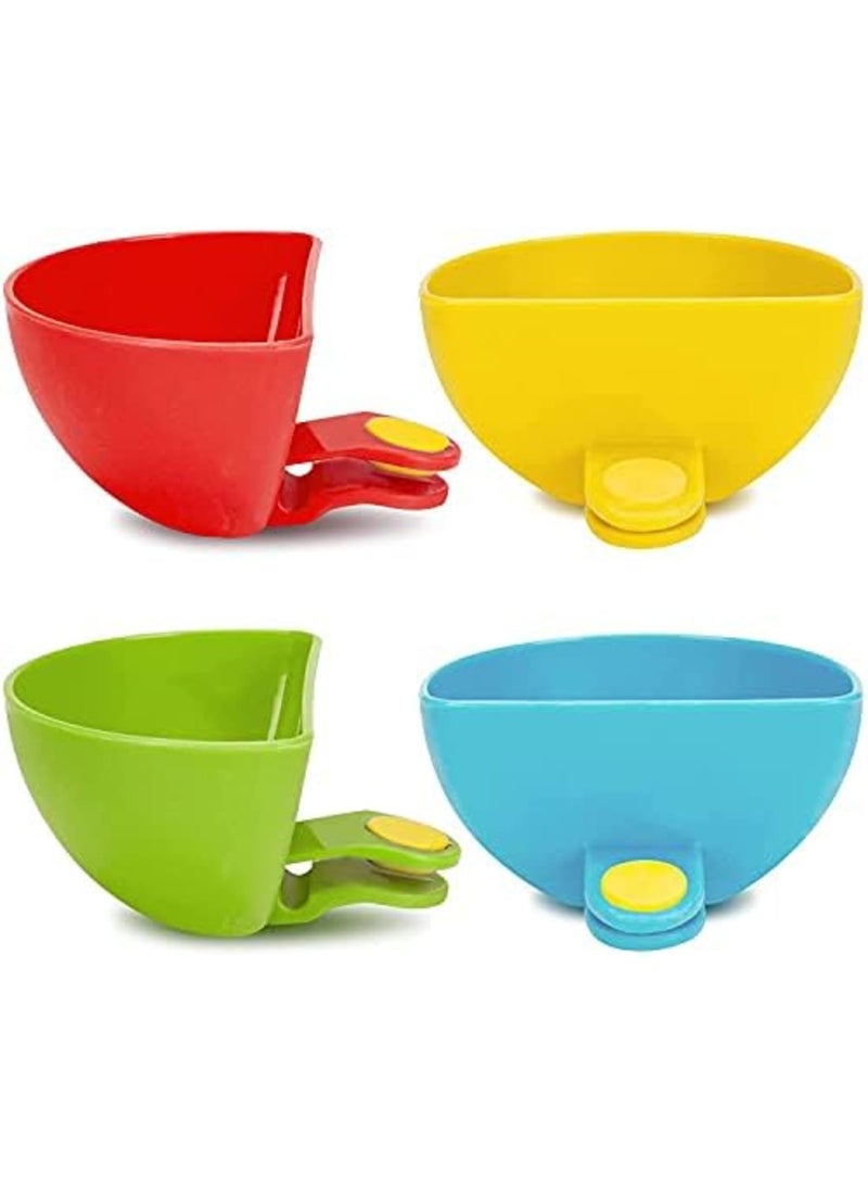 Luckam Dip Clip for Bowls Plates 4PCS Plastic Dip Clip Bowl Plate Holder Chip and Dip Serving Set Sauce Holder for Spice Tomato Sauce Salt Veggie Vinegar Ketchup Chips Random Color - Image 1