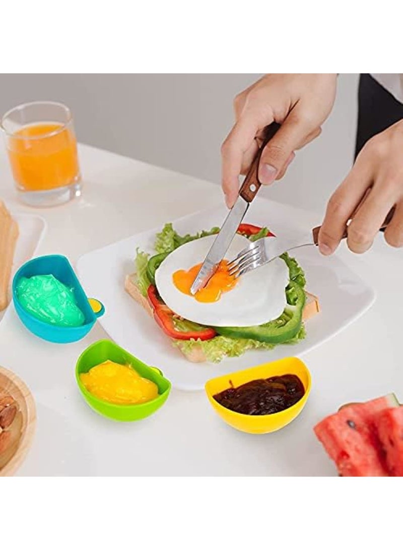 Luckam Dip Clip for Bowls Plates 4PCS Plastic Dip Clip Bowl Plate Holder Chip and Dip Serving Set Sauce Holder for Spice Tomato Sauce Salt Veggie Vinegar Ketchup Chips Random Color - Image 5