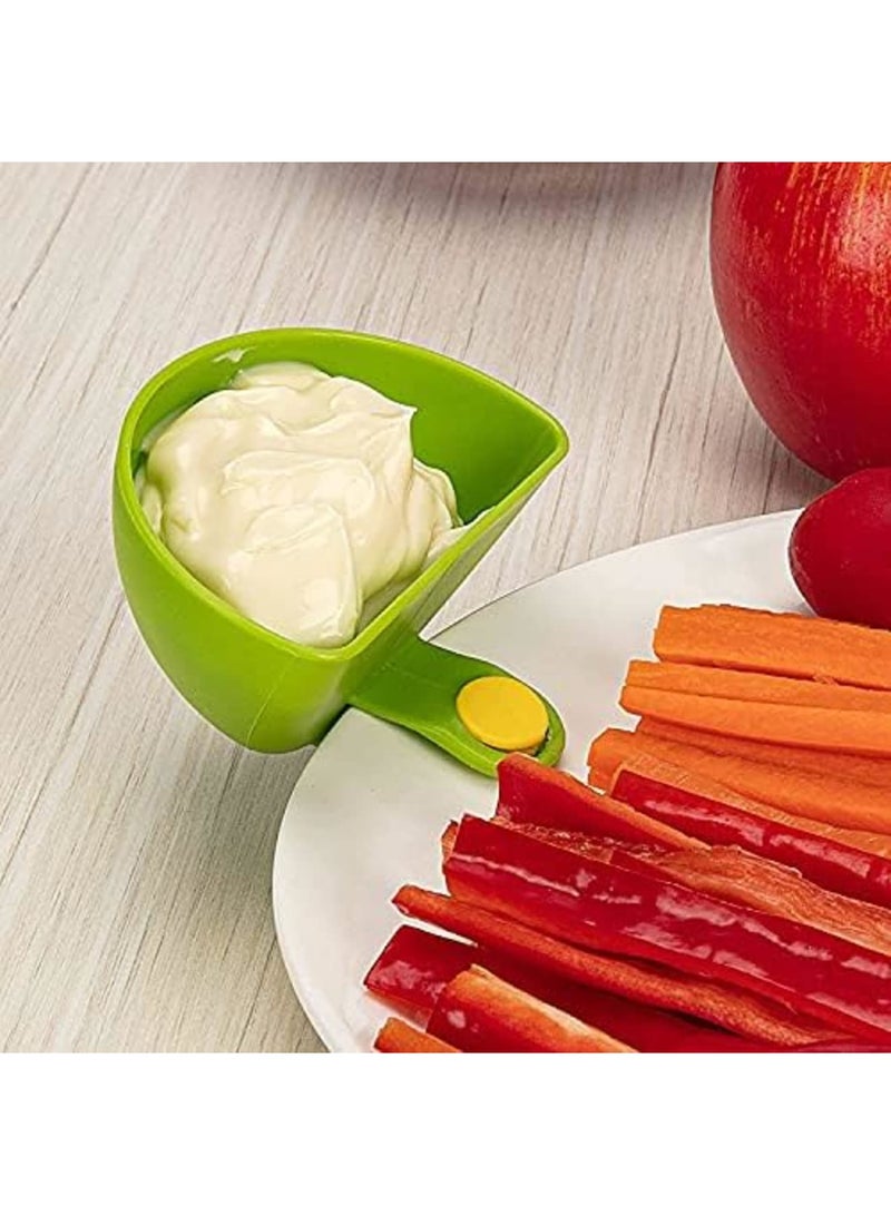 Luckam Dip Clip for Bowls Plates 4PCS Plastic Dip Clip Bowl Plate Holder Chip and Dip Serving Set Sauce Holder for Spice Tomato Sauce Salt Veggie Vinegar Ketchup Chips Random Color - Image 2