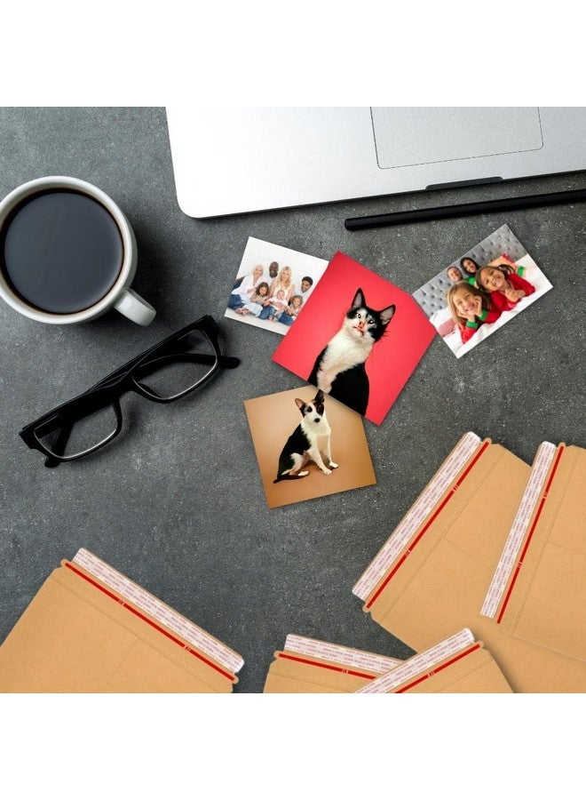 باكيدجينج سابلايز باي ميل Psbm بريدية صلبة مقاس 6 × 8 بوصة 100 حزمة من أظرف الشحن من الورق المقوى البني كرافت للصور والمستندات ذات الختم الذاتي - Image 5