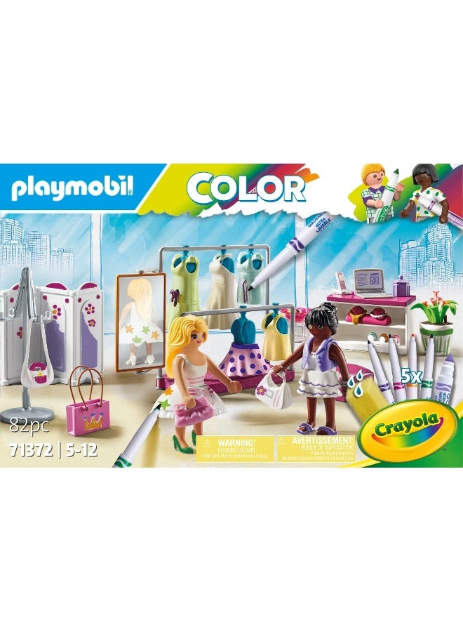 بلاي موبيل بلايموبيل Color 71372 بوتيك الأزياء – تصميم إبداعي لأساليب الملابس المختلفة مع أقلام قابلة للذوبان بالماء، إسفنجة، والعديد من الإكسسوارات | لعبة فنية للأطفال من عمر 5 سنوات فأكثر | موديل 71372 - Image 4