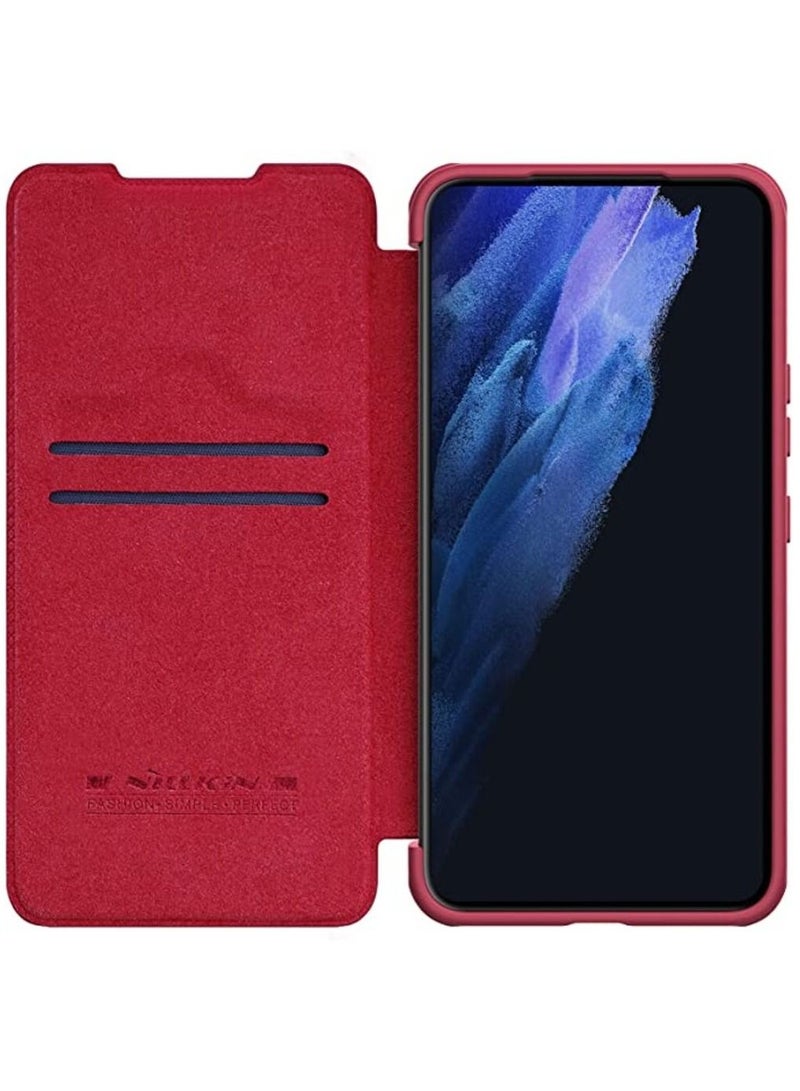 Nillkin For Samsung Galaxy S22 Plus QIN Pro Leather Flip Cover - Red - Image 2