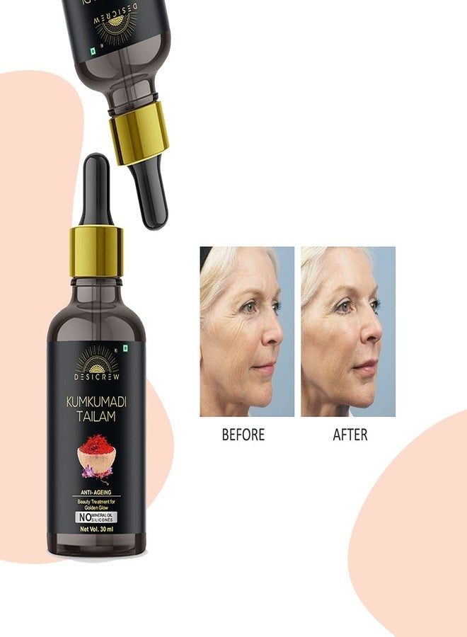 Desicrew Kumkumadi Tailam Face Oil- for Glowing, Spotless, Anti-Ageing & Radiant Skin Golden Glow- Pack of 2 (60 ml) - Image 2