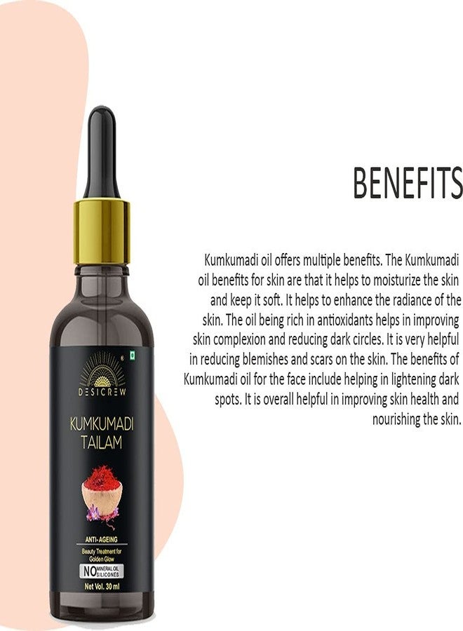 Desicrew Kumkumadi Tailam Face Oil- for Glowing, Spotless, Anti-Ageing & Radiant Skin Golden Glow- Pack of 2 (60 ml) - Image 4
