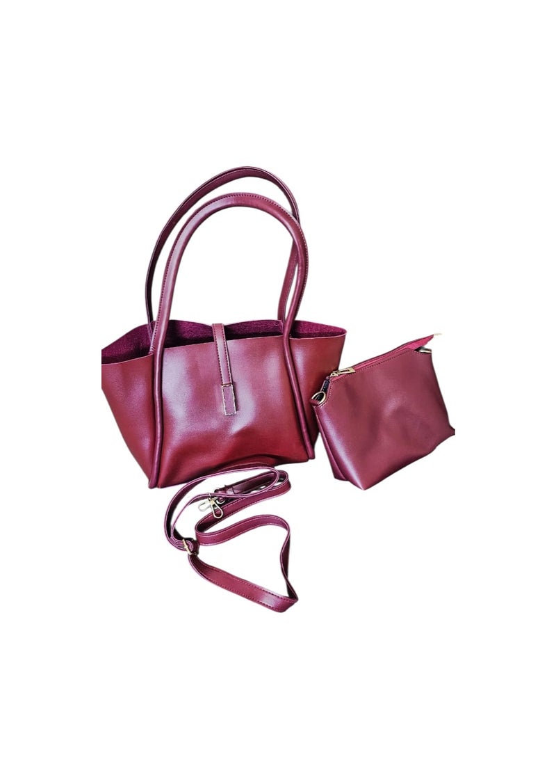 Women’s Leather Handbag 2-in-1 with Crossbody Strap – Elegant Multi-Purpose Design - Image 5