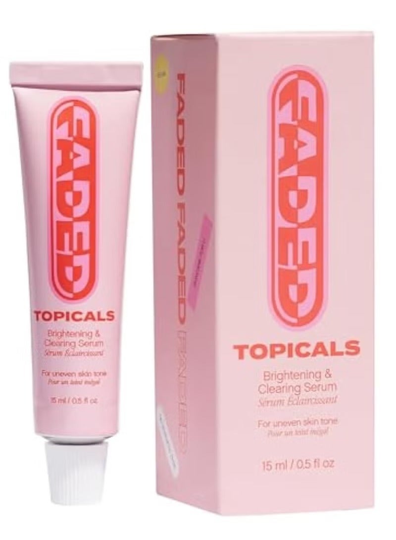 Brightening and Clearing Serum 15ml, Faded Serum for Dark Spots and Discoloration Hyperpigmentation, Postblemish Marks Scars And Spots, Mini Faded Serum for Uneven Skin Tone