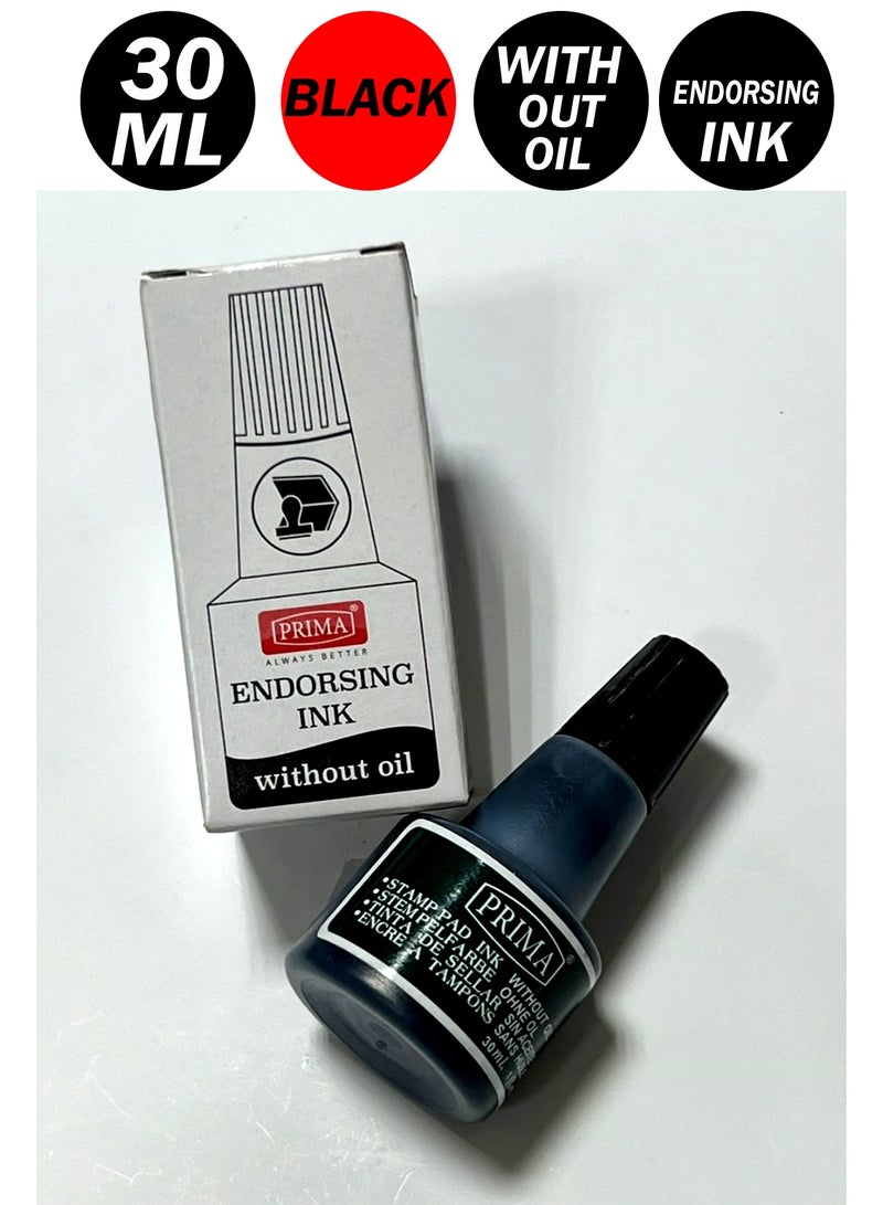 بريما عبوة من 3 وسادات حبر أسود/30 مل/بدون زيت/حبر ختم - Image 3