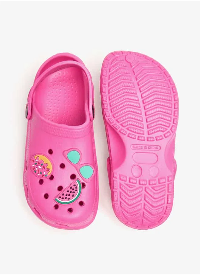 أكوا Girls Applique Detail Clogs with Backstrap