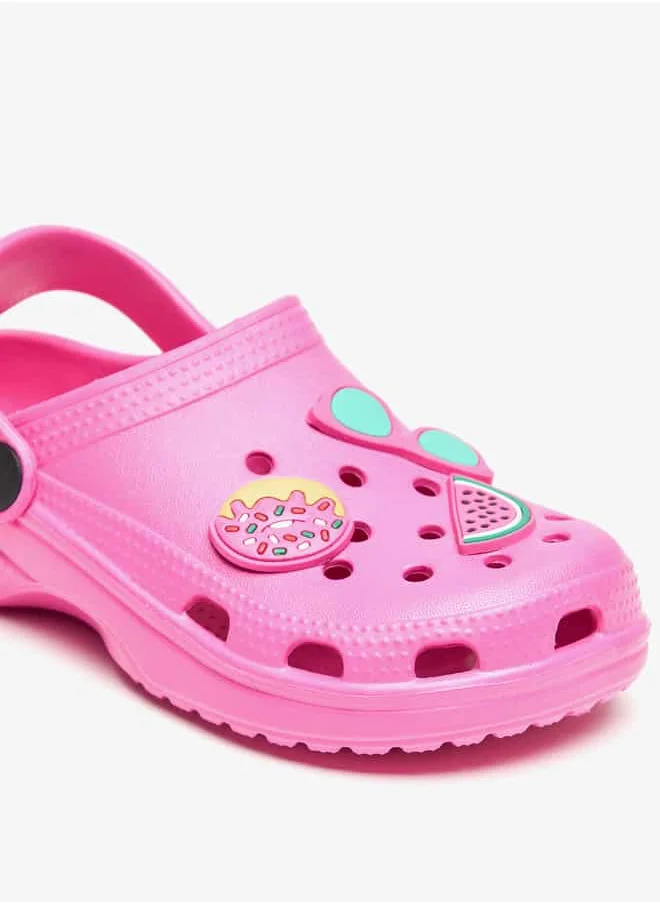 أكوا Girls Applique Detail Clogs with Backstrap