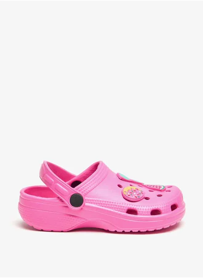 أكوا Girls Applique Detail Clogs with Backstrap