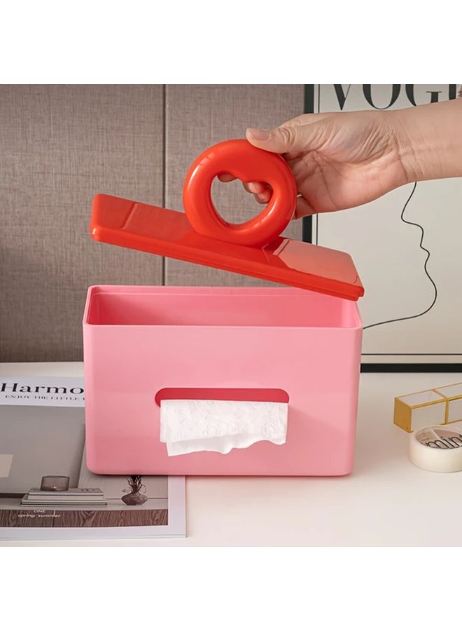 Kevat Vesi Red And Black Dopamine Sweetheart Tissue Box Holder Cute Cartoon Anime Home Decor With Polka Dot Design Multifunctional Durable Plastic Storage Organizer For Bathroom Countertop Desk Living Room Bedroom Perfect Gift For Women Girls Mothers Day - Image 2