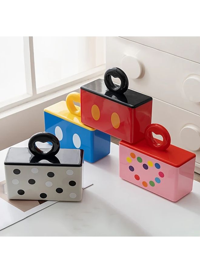 Kevat Vesi Red And Black Dopamine Sweetheart Tissue Box Holder Cute Cartoon Anime Home Decor With Polka Dot Design Multifunctional Durable Plastic Storage Organizer For Bathroom Countertop Desk Living Room Bedroom Perfect Gift For Women Girls Mothers Day - Image 5