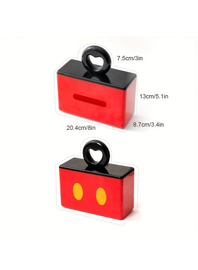 Kevat Vesi Red And Black Dopamine Sweetheart Tissue Box Holder Cute Cartoon Anime Home Decor With Polka Dot Design Multifunctional Durable Plastic Storage Organizer For Bathroom Countertop Desk Living Room Bedroom Perfect Gift For Women Girls Mothers Day - Image 3