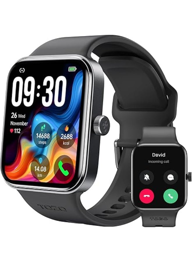 TOZO S4 AcuFit One Smart Watch 1.78" AMOLED Screen for Men Women, Bluetooth Call Dial Fitness Tracker, Heart Rate and Blood Oxygen, Sleep Monitor, IP68 Waterproof, Workout for iOS Android, Black - Image 1