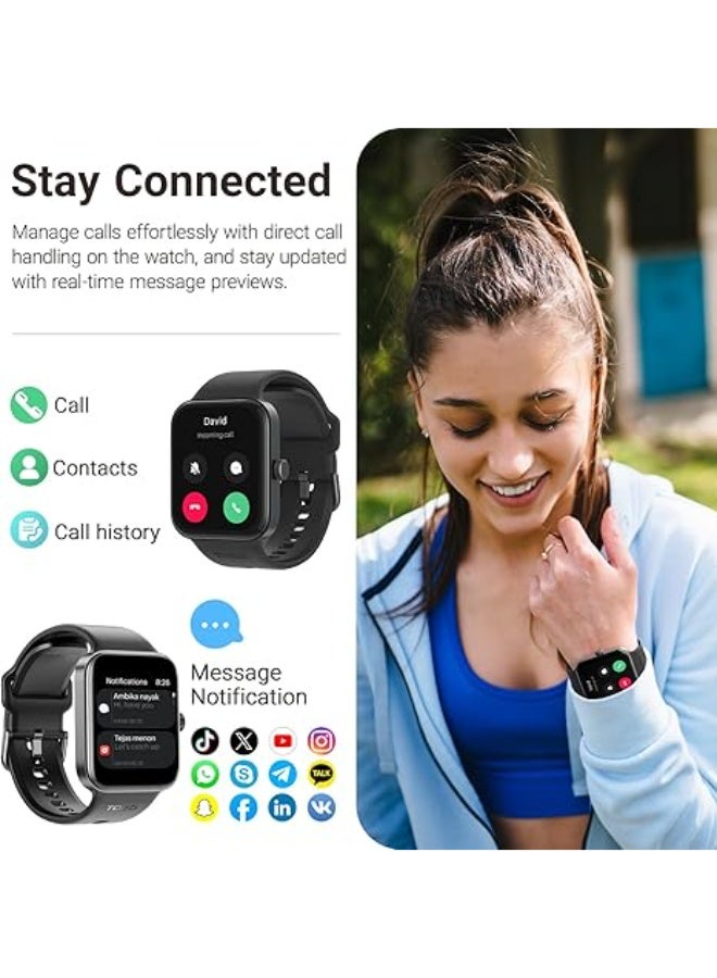 TOZO S4 AcuFit One Smart Watch 1.78" AMOLED Screen for Men Women, Bluetooth Call Dial Fitness Tracker, Heart Rate and Blood Oxygen, Sleep Monitor, IP68 Waterproof, Workout for iOS Android, Black - Image 3