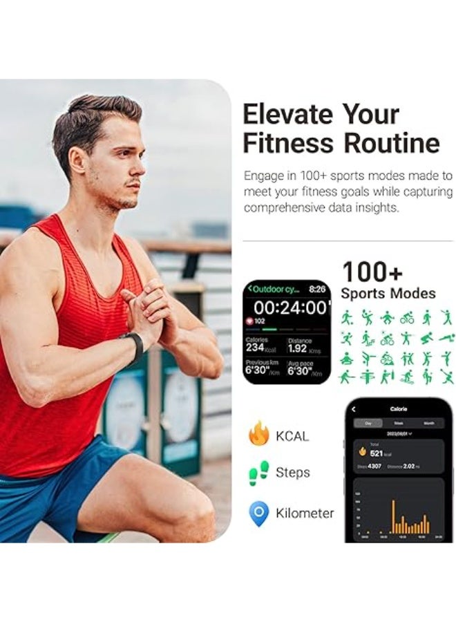 TOZO S4 AcuFit One Smart Watch 1.78" AMOLED Screen for Men Women, Bluetooth Call Dial Fitness Tracker, Heart Rate and Blood Oxygen, Sleep Monitor, IP68 Waterproof, Workout for iOS Android, Black - Image 4