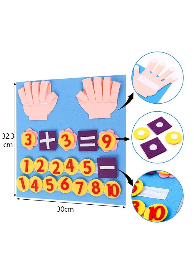 Felt Board Finger Numbers Counting Toy，Math Teaching Learning Educational Sensory Toys， Preschool Addition Subtraction Manipulatives - Image 2