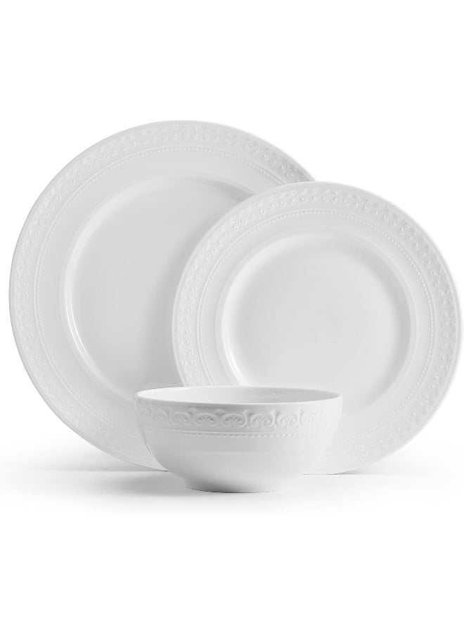 Mikasa طقم أدوات مائدة ميكاسا كراون الأبيض المقاوم للتشقق 18 قطعة خدمة لـ 6 أشخاص - Image 2