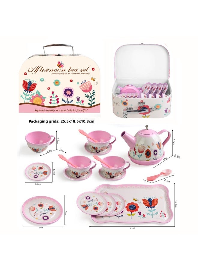 Simulation Afternoon Tea Play Home Toy Dessert Tableware Suitcase Children's Kitchen 3-6 Years Old Girl Toys-Color:M8060 Portable Gift Box - Image 1