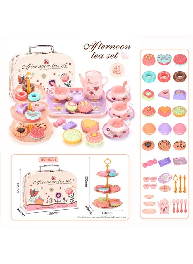 Simulation Afternoon Tea Play Home Toy Dessert Tableware Suitcase Children's Kitchen 3-6 Years Old Girl Toys-Color:M8060 Portable Gift Box - Image 3