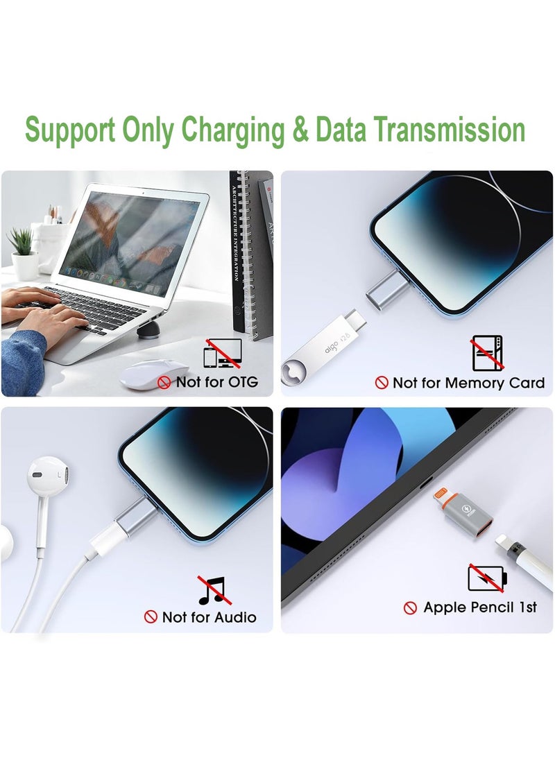 SMART SOURCE - 【PACK OF 2】USB C Female to Lightning Male Adapter, Support 100W  USB C Charging Cable, USB C Adapter, iPhone, 14 Pro/ 12 Pro/ 11 Pro/Xs Max/ 8 Plus, iPad/iPad Pro, (OTG Not Supported) - Image 1