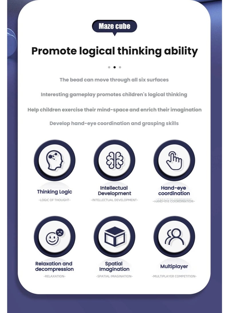 3D متاهة مكعب لغز، متاهة كرة لعبة متاهة مكعب، متاهة روبيك مكعب، لعبة الاستخبارات التعليمية، لعبة روبيكس هدية الأولاد البنات الأطفال الأطفال - Image 3