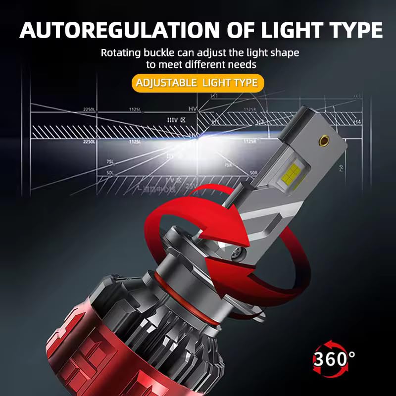 Audio Wheels H8/11-110W Car Led Headlight Bulbs,16,000 Lumens Super Bright LED Headlight Conversion Kit for Cars 6000K Cool White Quick Installation Halogen Replacement, Pack of 2 - Image 3
