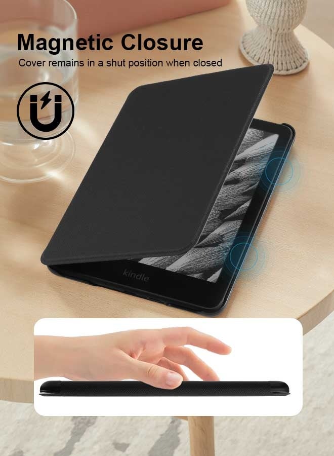 Tersely Slimshell Case Cover for 7" All-New Kindle Paperwhite 12th 2024 or Kindle Colorsoft 1st 2025 Signature Edition, Magnetic Shell Cover with Auto Sleep/Wake- Black - Image 5