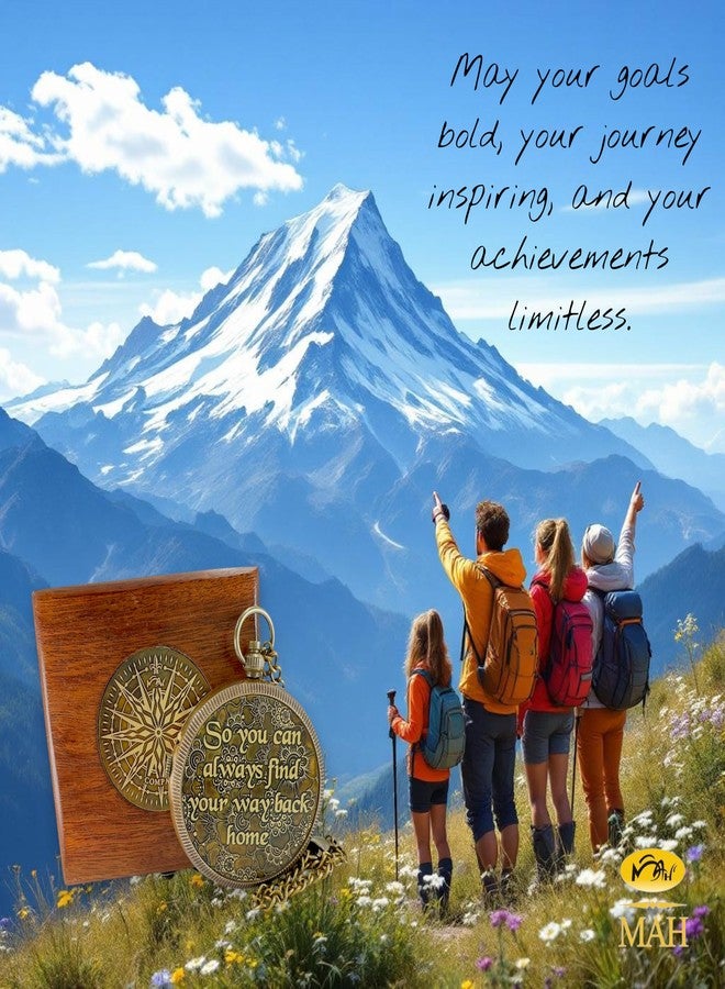MAH Handmade Brass Compass – “So You Can Always Find Your Way Back Home” or “Back to Me” Quote Gift for Son, Daughter, or Partner – Romantic Gift or Family Keepsake for Graduation, Travel, Farewell Gift - Image 3